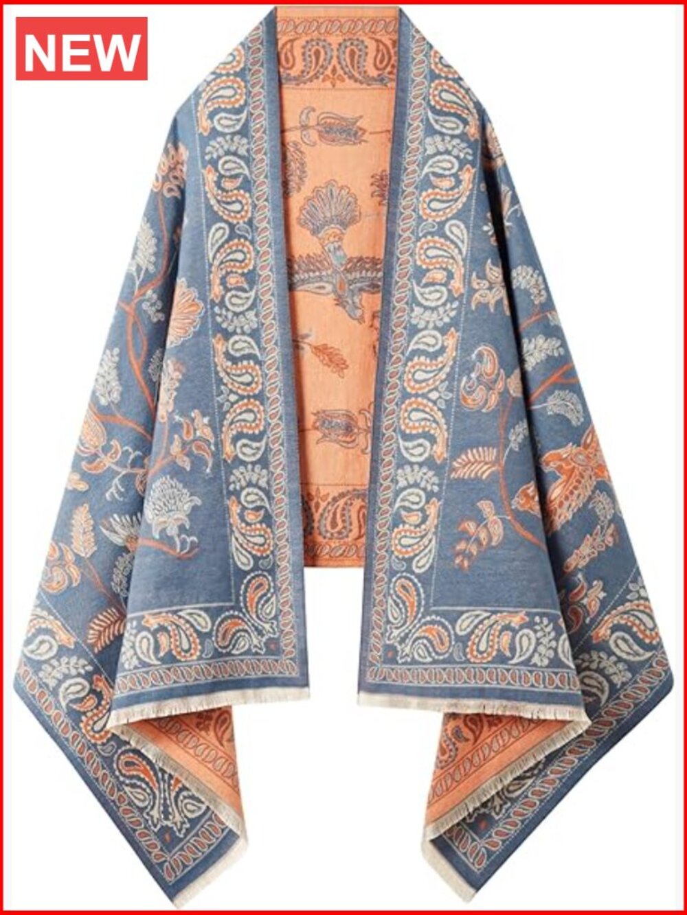 Reversible Pashmina Shawl Wrap Big Scarf Holiday Gift